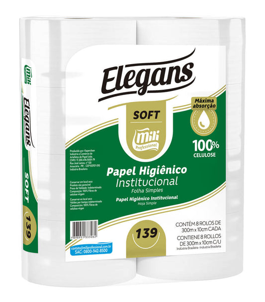 Papel Higiênico Mili Folha Simples 50m Fardo 32 Rolos